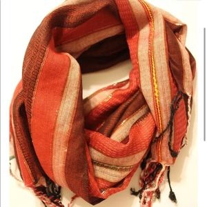 2/$20 Ardene Unisex Scarf Purple Pink red   Stripe with Tassel Rectangular